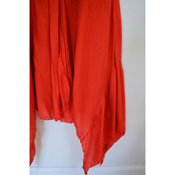 Y2K Silk Sheath Dress Handkerchief Hem Size Large - Picture 5 of 8